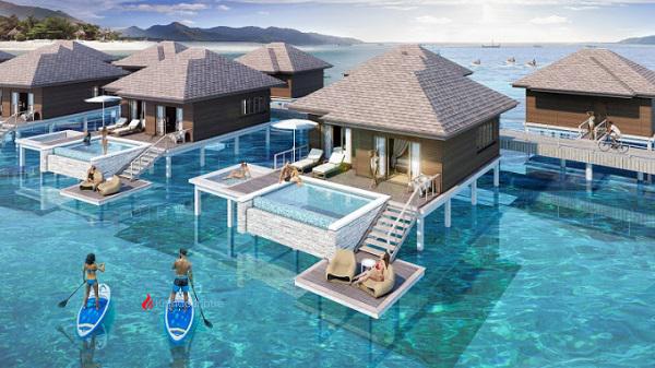 Mô hình 3D villa nổi trên mặt nước. Ảnh: Tập đoàn Everland.
