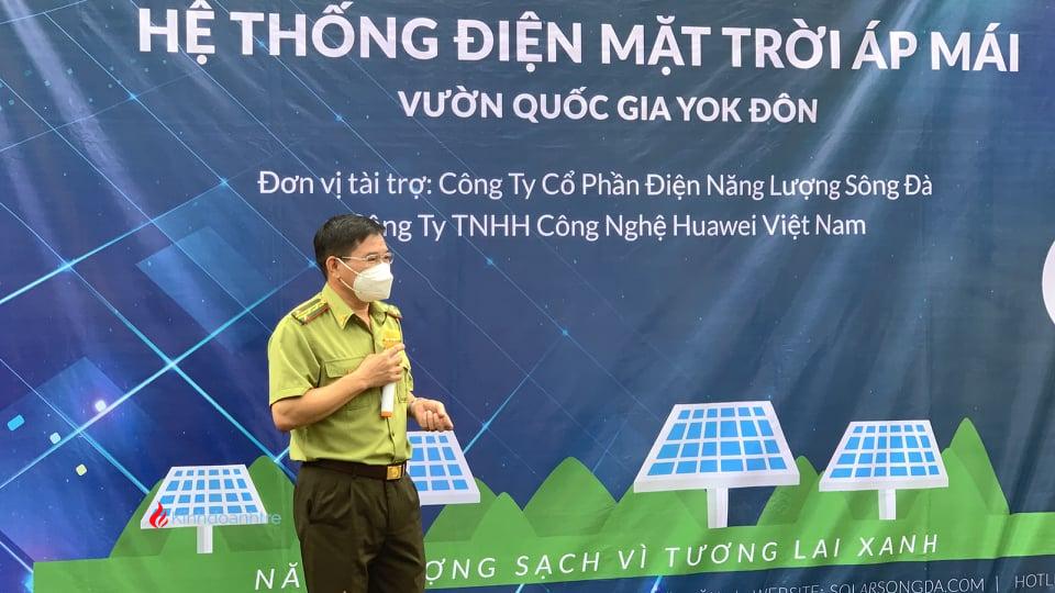 Ông Phạm Tuấn Linh phát biểu tại buổi lễ bàn giao dự án "Năng lượng sạch vì tương lai xanh"